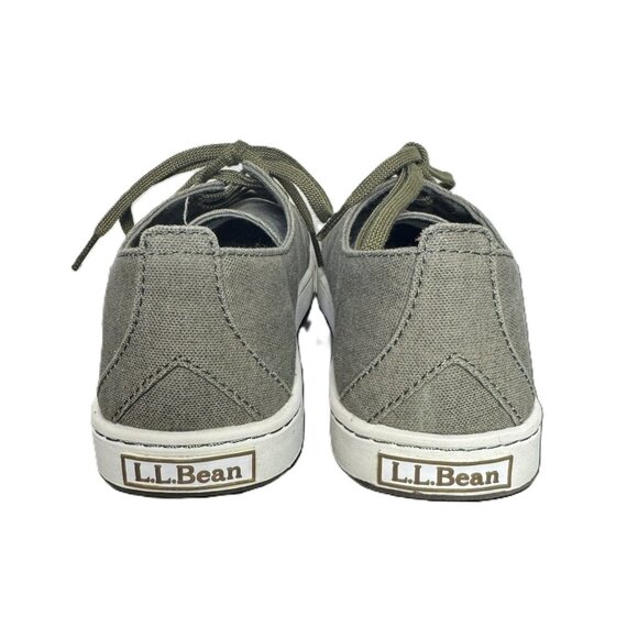 LL Bean Women's Olive Gray Canvas "Campside" Oxford Lace-Up Shoe, Size 9 - Picture 6 of 6